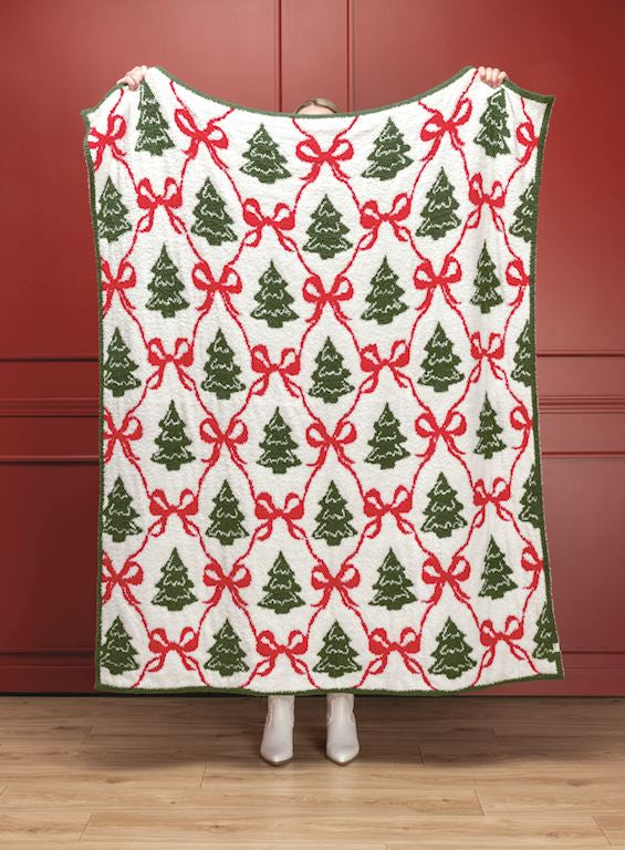 Mud Pie Christmas Tree Chenille Blanket