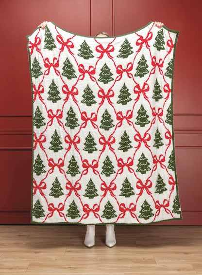 Mud Pie Christmas Tree Chenille Blanket