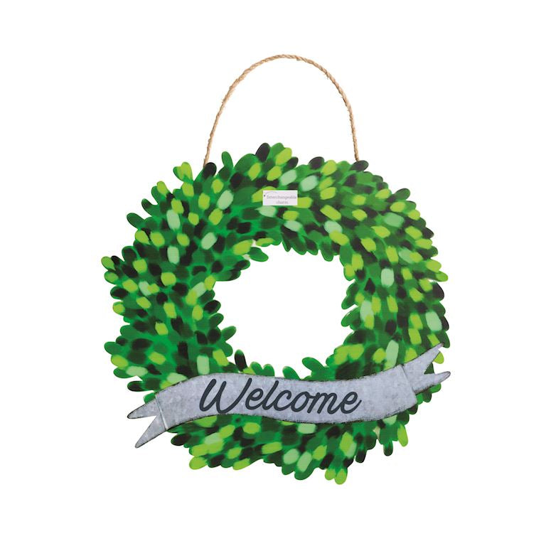 Mud Pie Welcome Tin Wreath