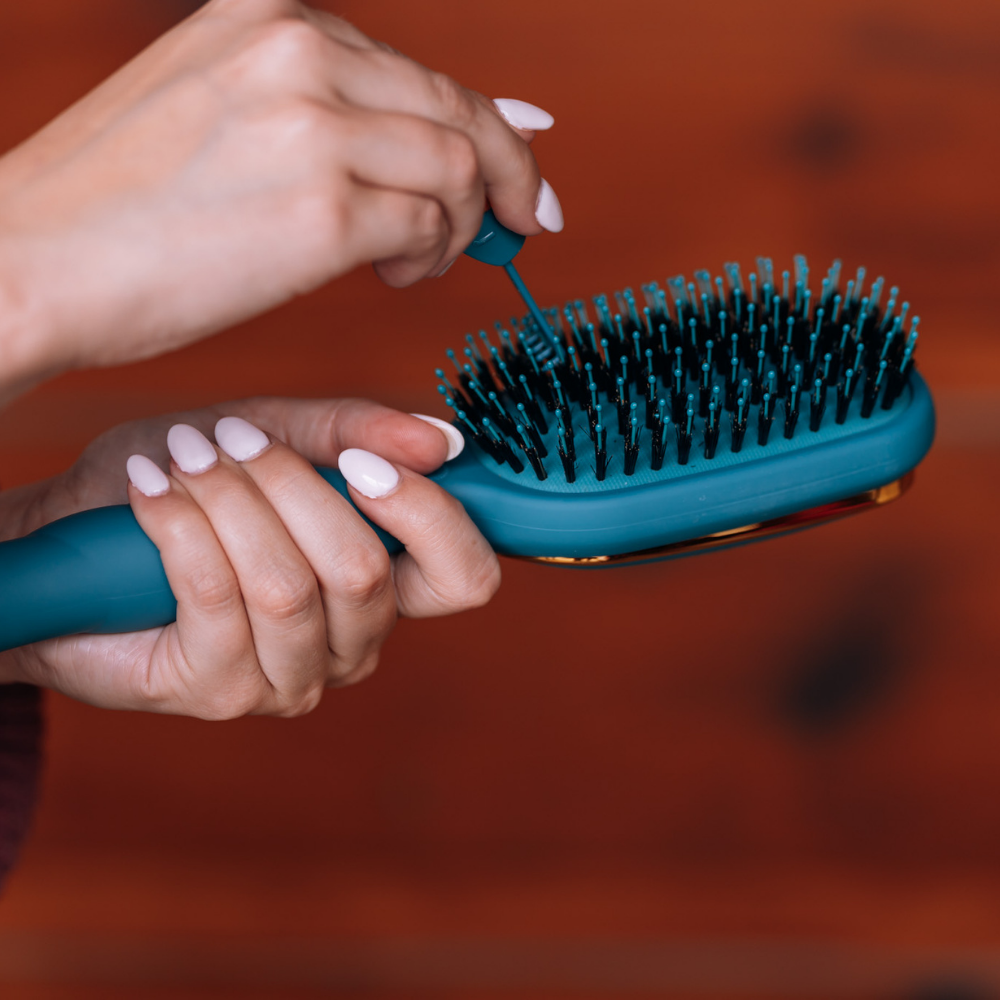 TELETIE Boar Bristle Hair Brush | Teal With It