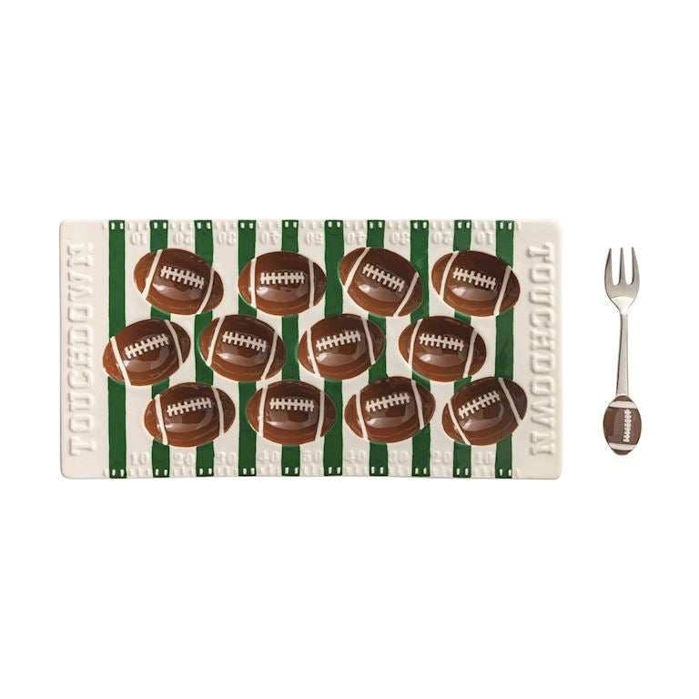 Mud Pie Football Field Deviled Egg Tray