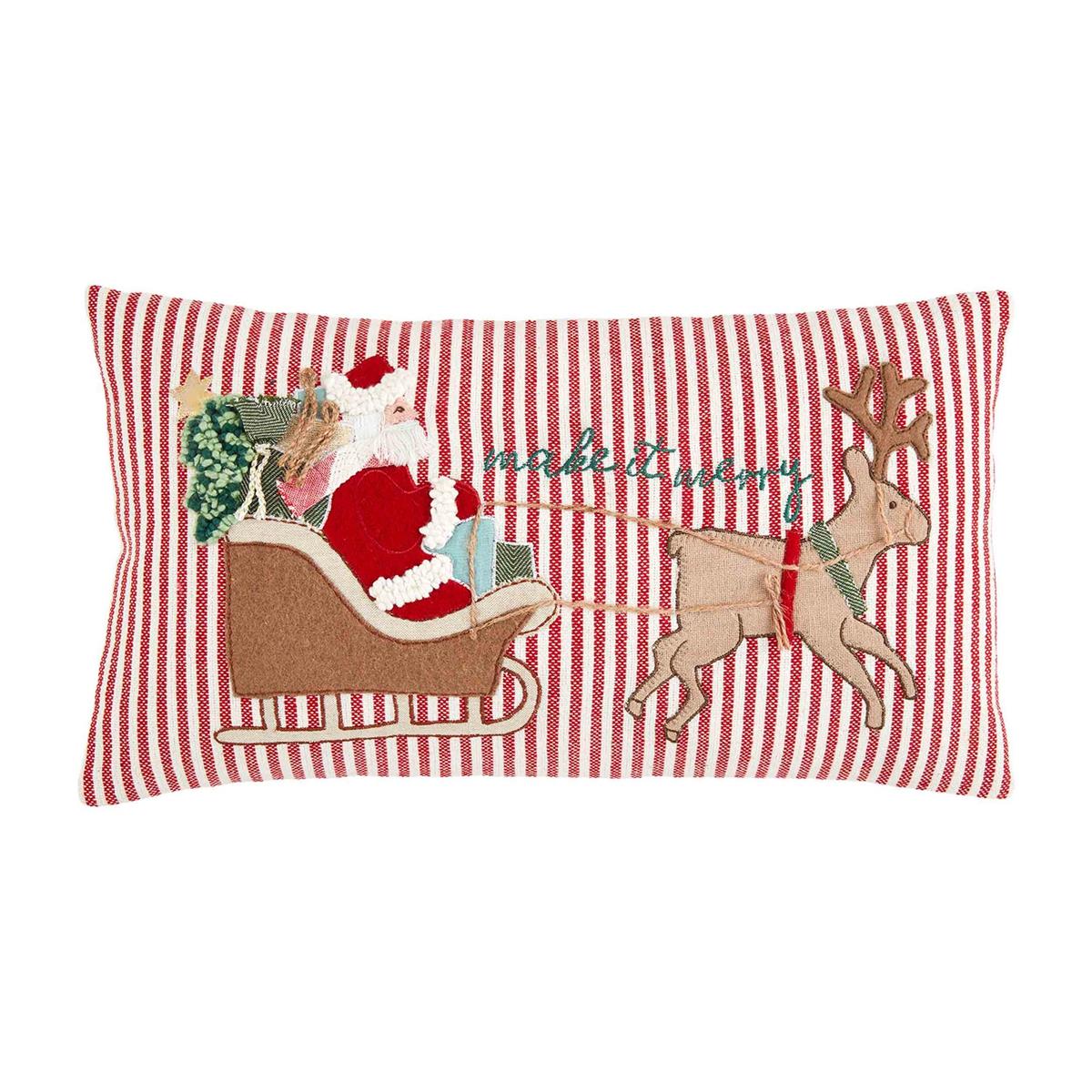 Mud Pie Make It Merry Sleigh Pillow