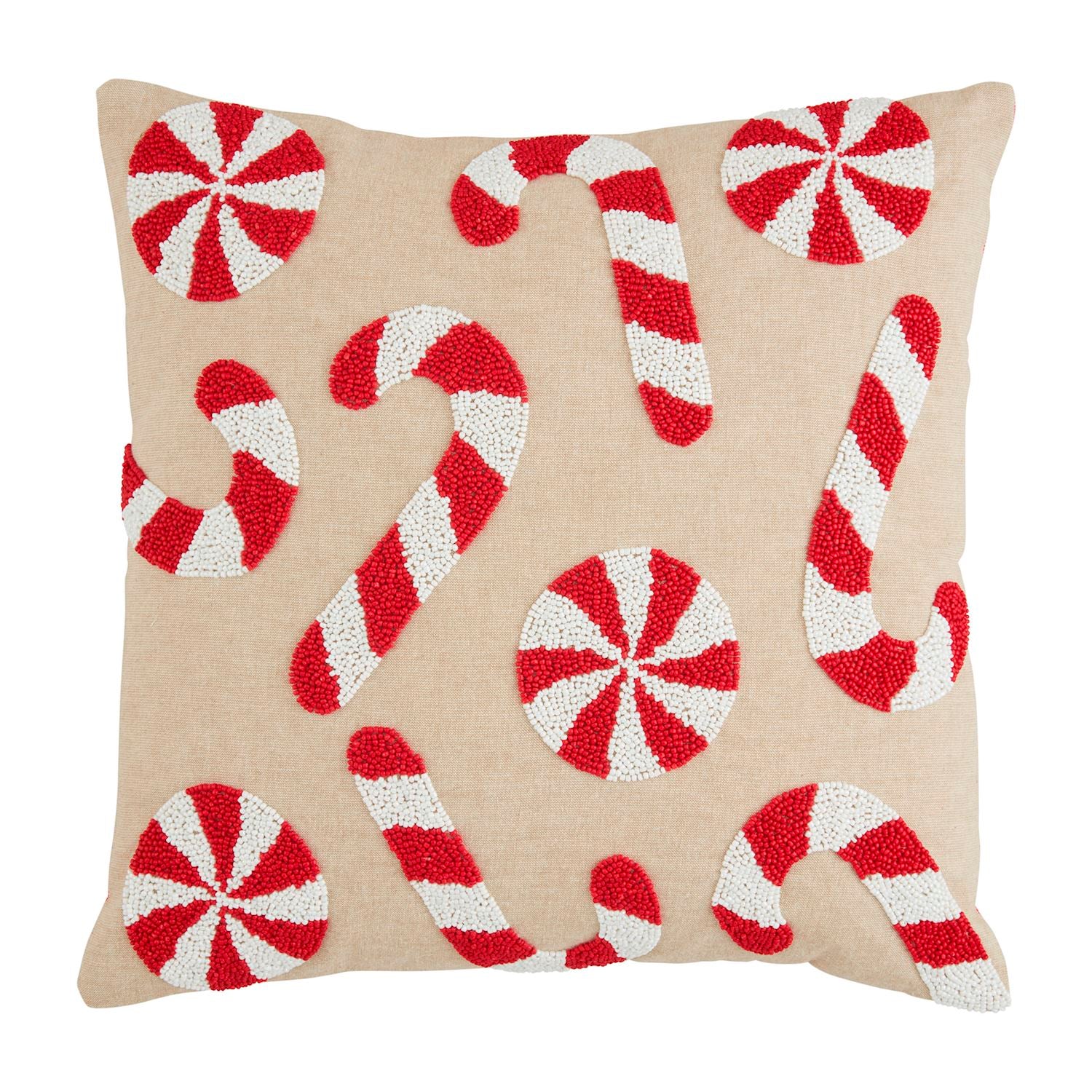 Mud Pie Beaded Christmas Pillow