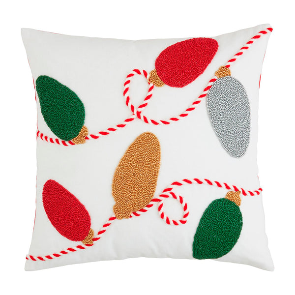 Mud Pie Beaded Christmas Pillow