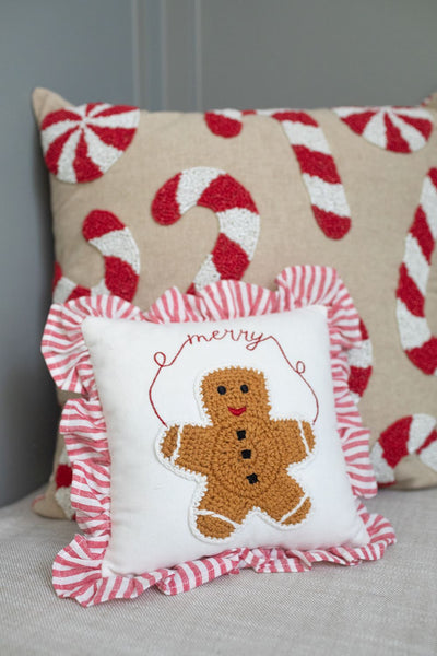 Mud Pie Beaded Christmas Pillow