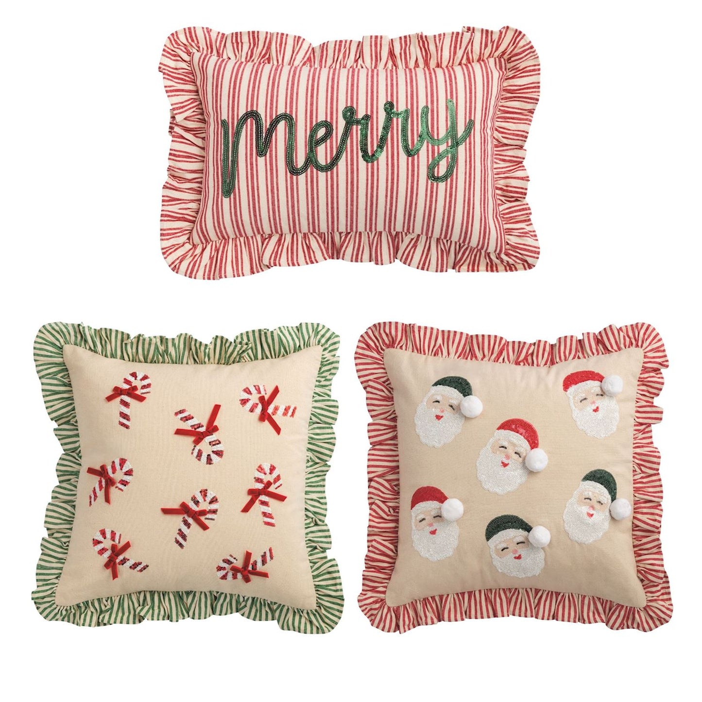 Mud Pie Christmas Sequin Pillows