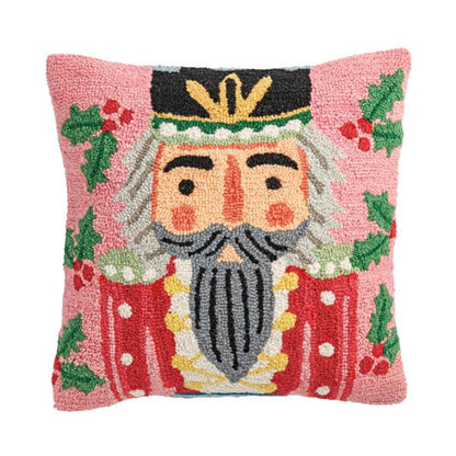 Mud Pie Nutcracker Hooked Wool Pillows