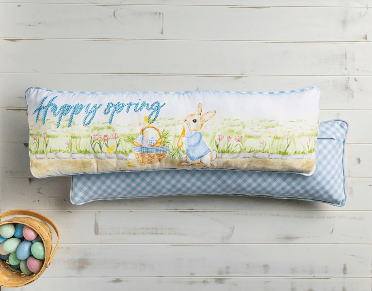 Mud Pie Easter Long Scene Pillow