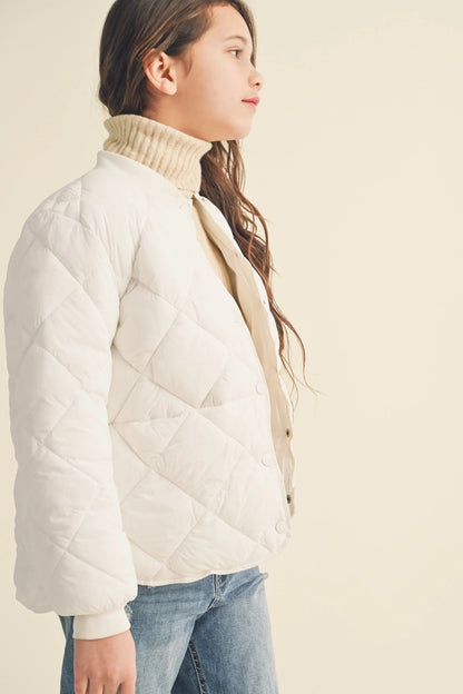Tween Ivory Quilted Jacket