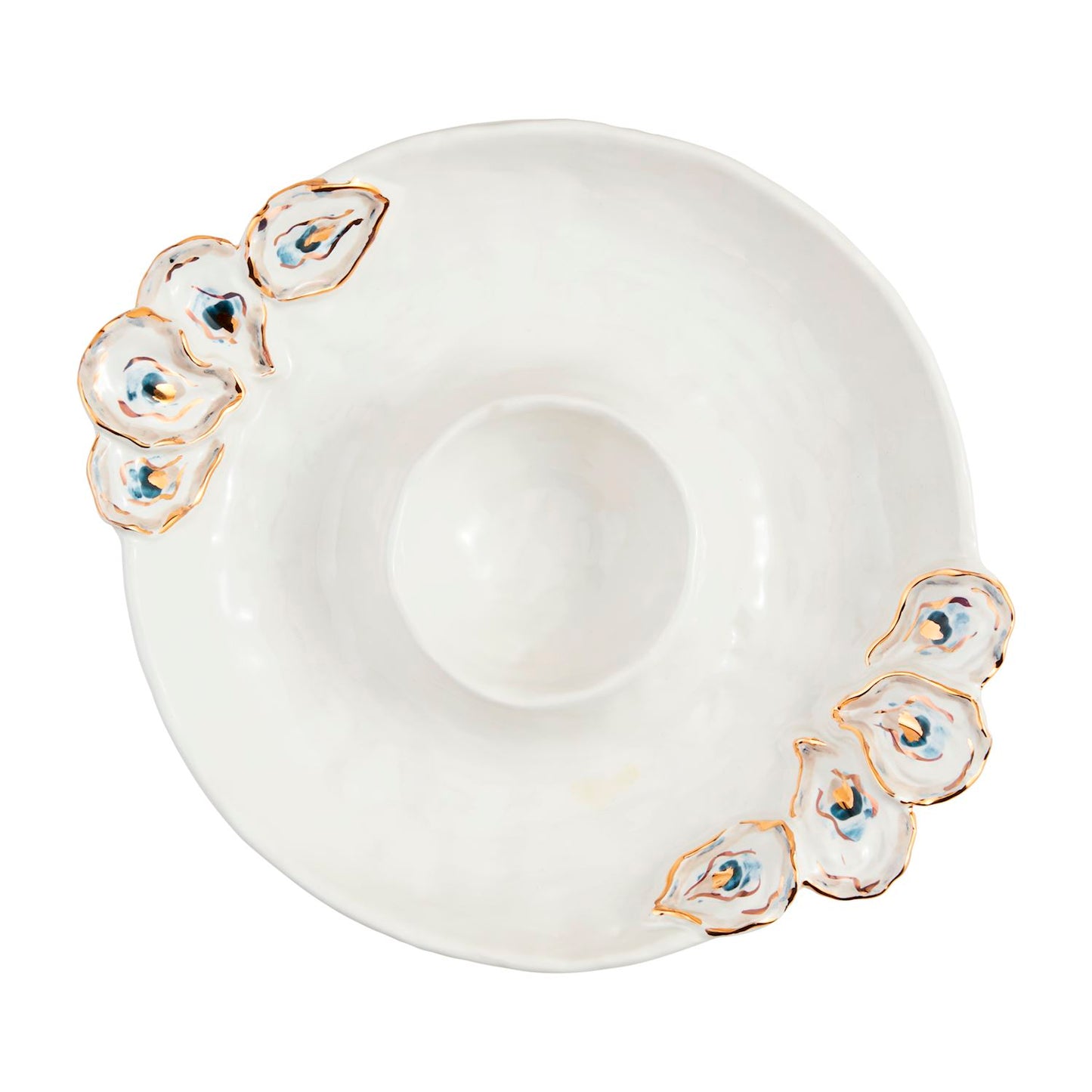 Mud Pie Round Oyster Chip & Dip Server