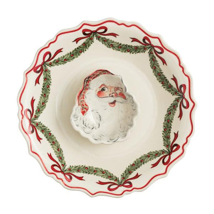 Mud Pie Classic Santa Chip & Dip Bowl