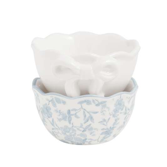Mud Pie Toile & White Bow Ramekins