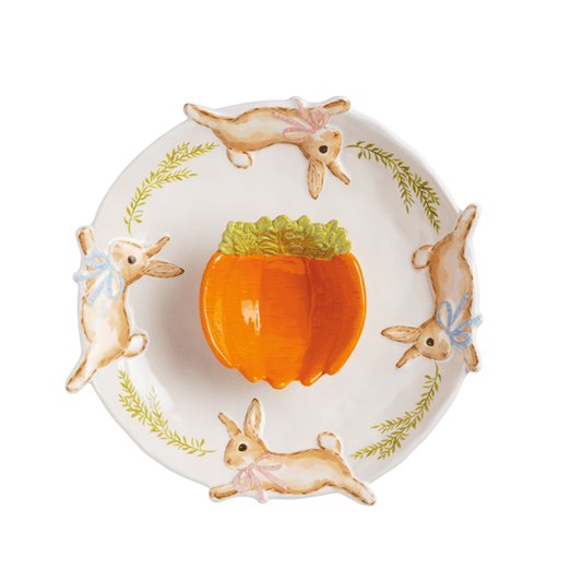 Mud Pie Bunny Chip & Dip Set