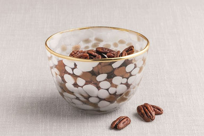 Mud Pie White, Gold, & Tortoise Dip Bowl