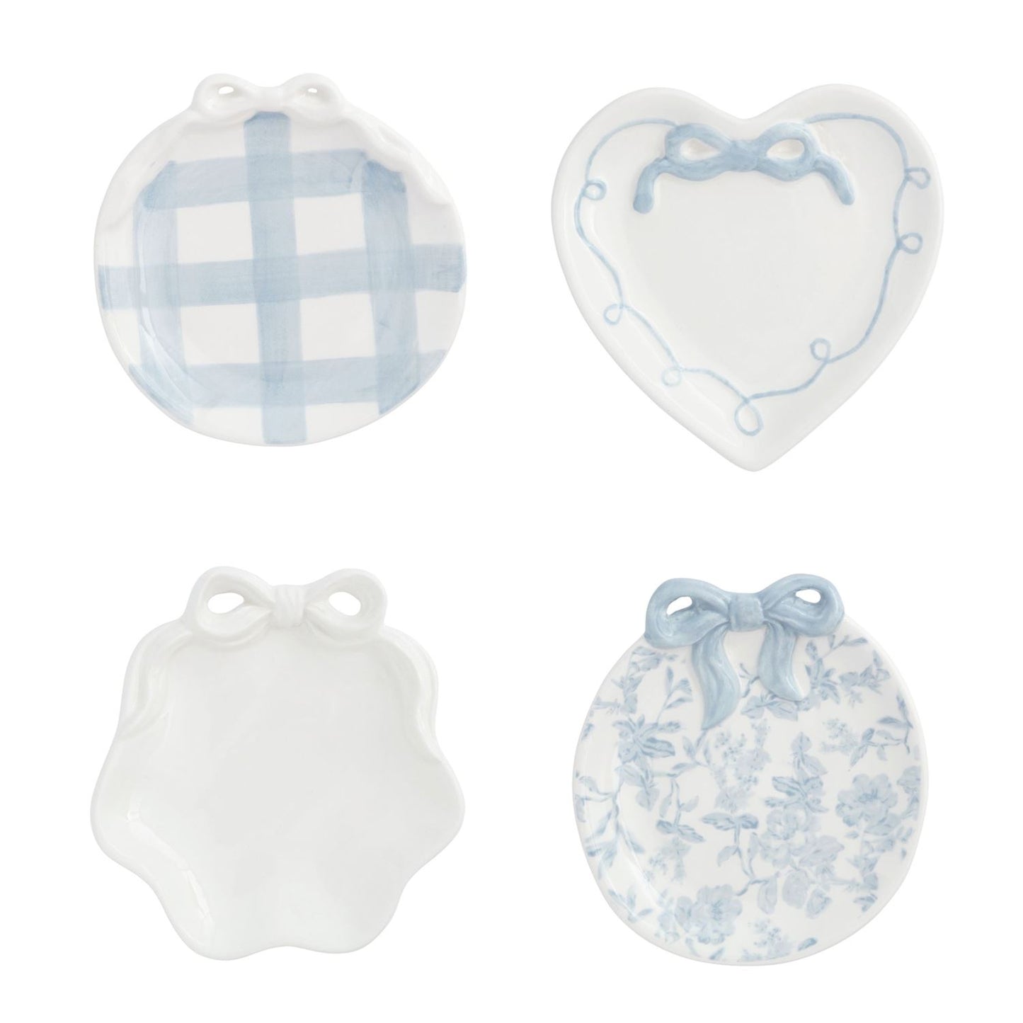 Mud Pie Blue & White Bow Ring Dish