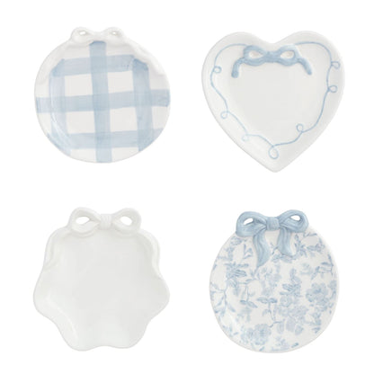Mud Pie Blue & White Bow Ring Dish