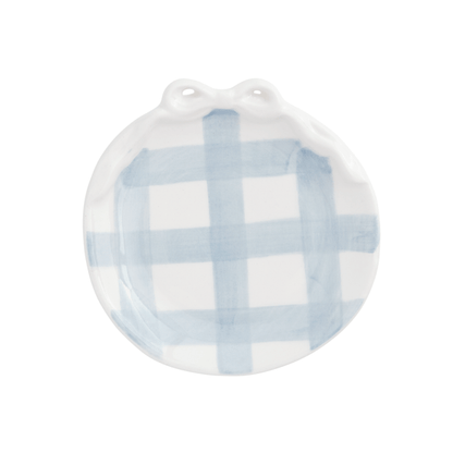 Mud Pie Blue & White Bow Ring Dish