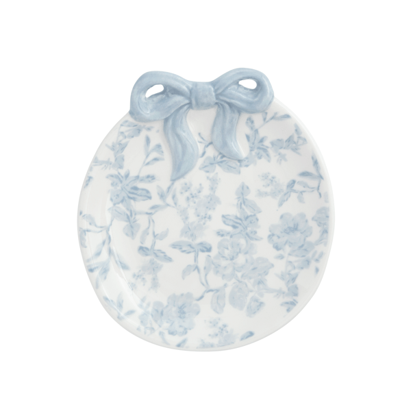 Mud Pie Blue & White Bow Ring Dish