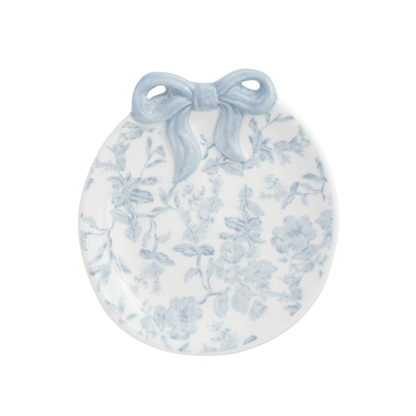 Mud Pie Blue & White Bow Ring Dish