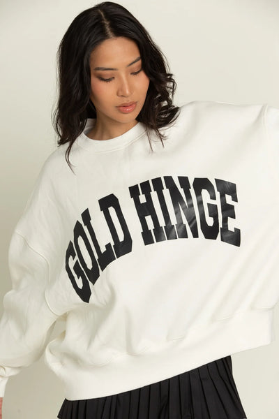 Gold Hinge Ivory Wide Arm Sweatshirt