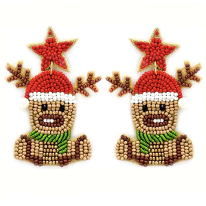 Christmas Rudolph Beaded Earring