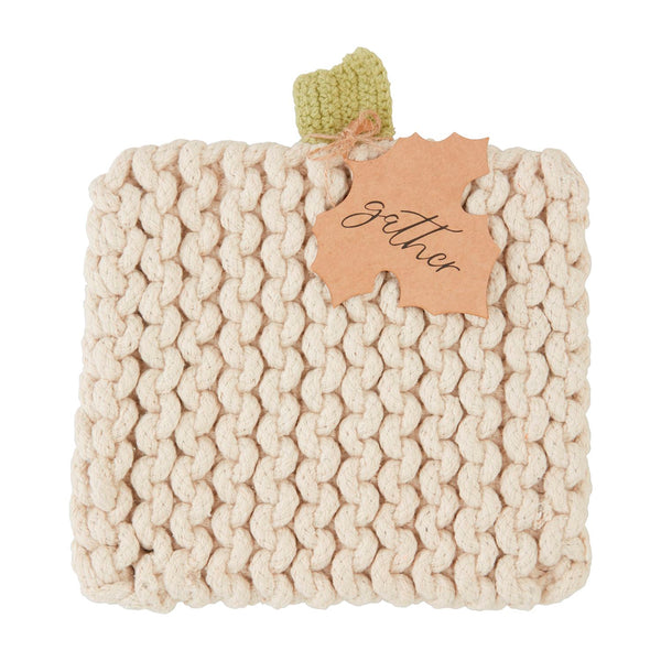 Mud Pie Pumpkin Knit Trivets