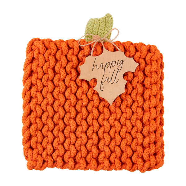 Mud Pie Pumpkin Knit Trivets