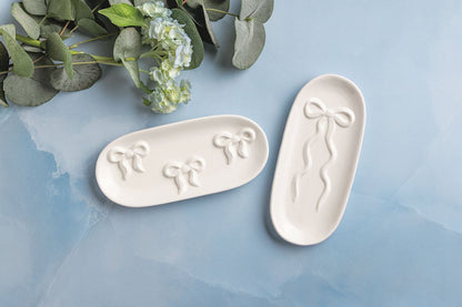 Mud Pie White Bows Everything Tray