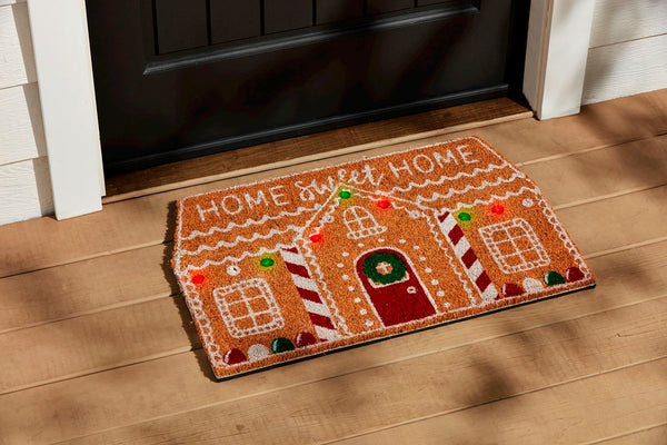 Mud Pie Light-Up Gingerbread Doormat