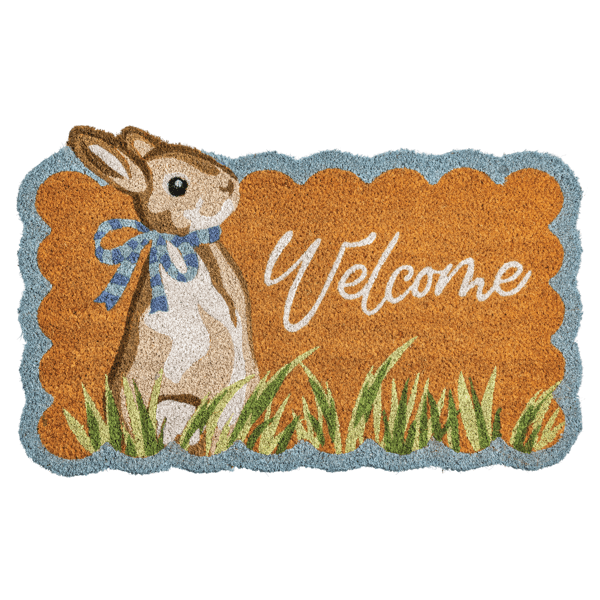 Mud Pie Easter Scallop Door Mat