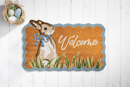 Mud Pie Easter Scallop Door Mat