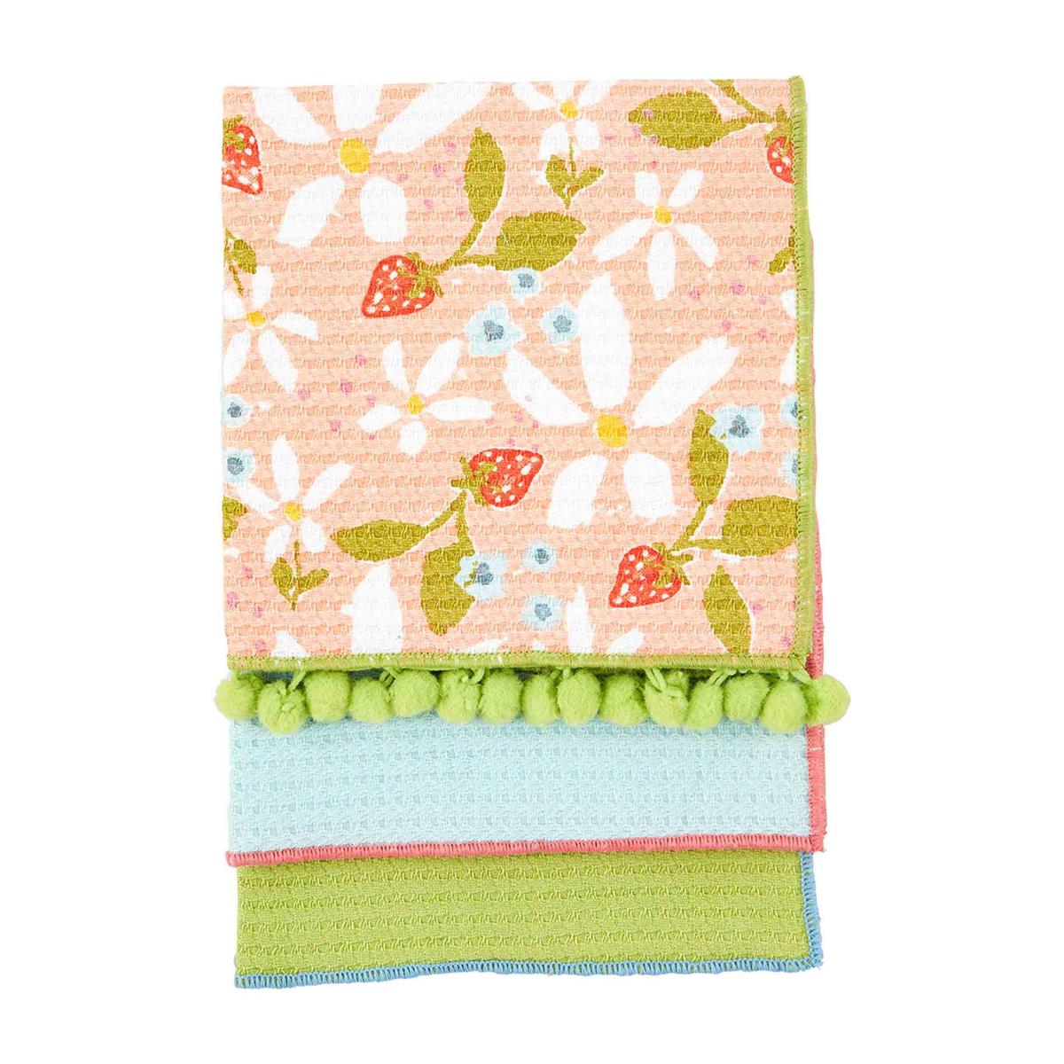 Mud Pie Fruity Floral Dishcloth Set