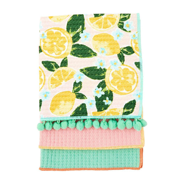 Mud Pie Fruity Floral Dishcloth Set