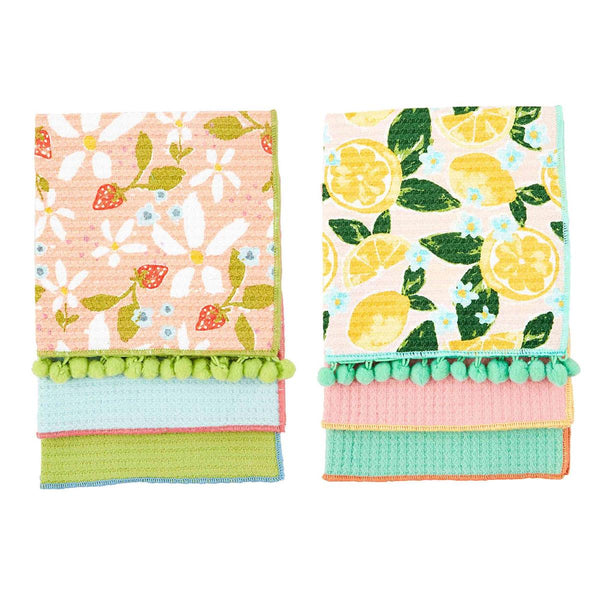 Mud Pie Fruity Floral Dishcloth Set