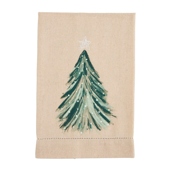 Mud Pie White Christmas Painted Towels