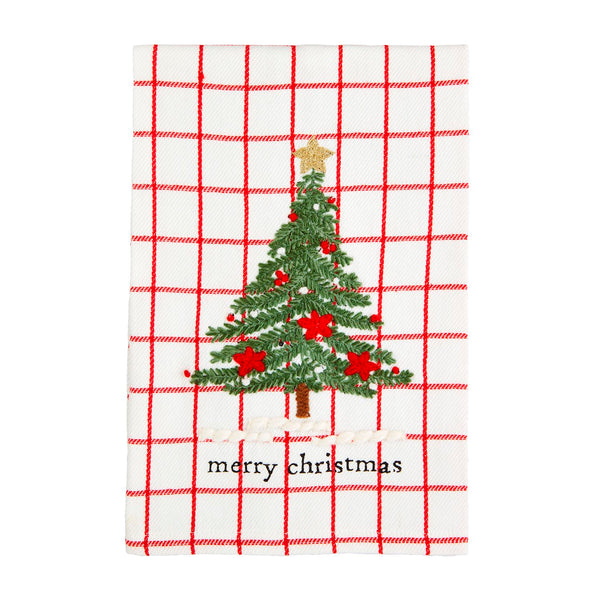 Mud Pie Classic Christmas Embroidered Towels