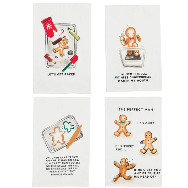 Mud Pie Gingerbread Man Towels