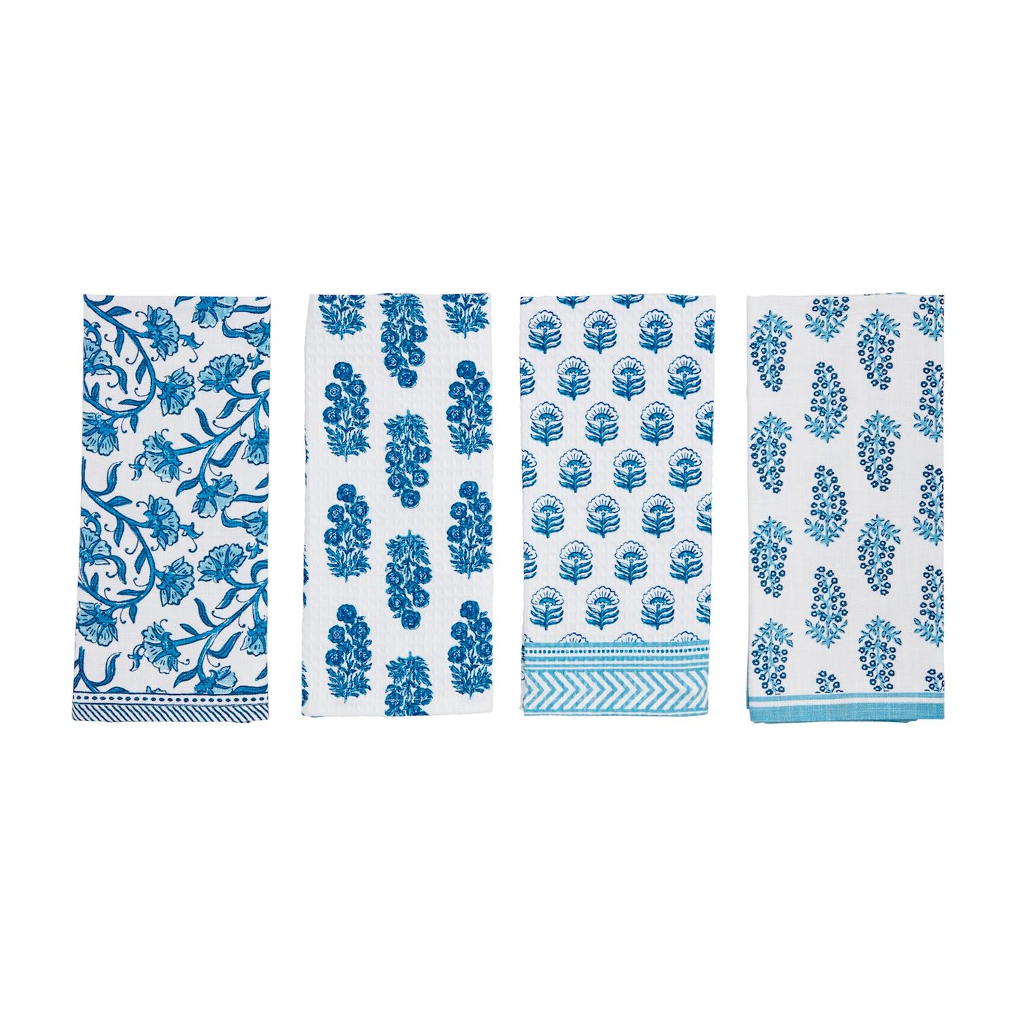 Mud Pie Blue Block Towel