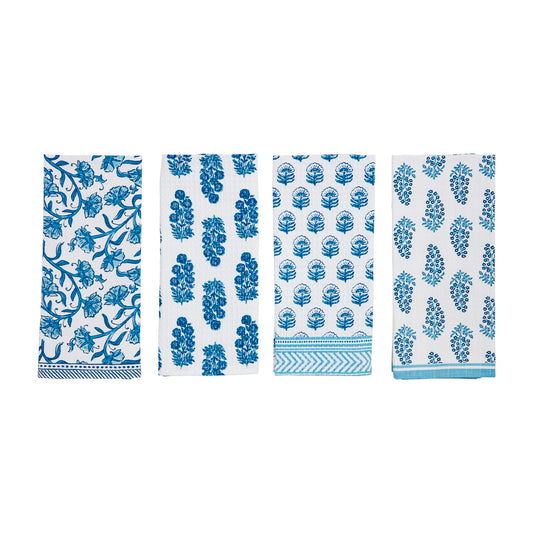 Mud Pie Blue Block Towel