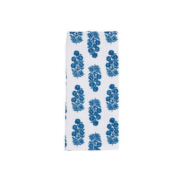 Mud Pie Blue Block Towel