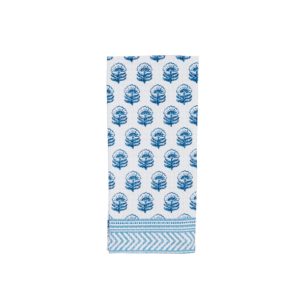 Mud Pie Blue Block Towel