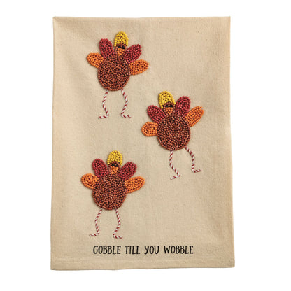Mud Pie Thanksgiving Beaded Towels