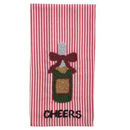 Mud Pie Christmas Drinks Beaded Towels