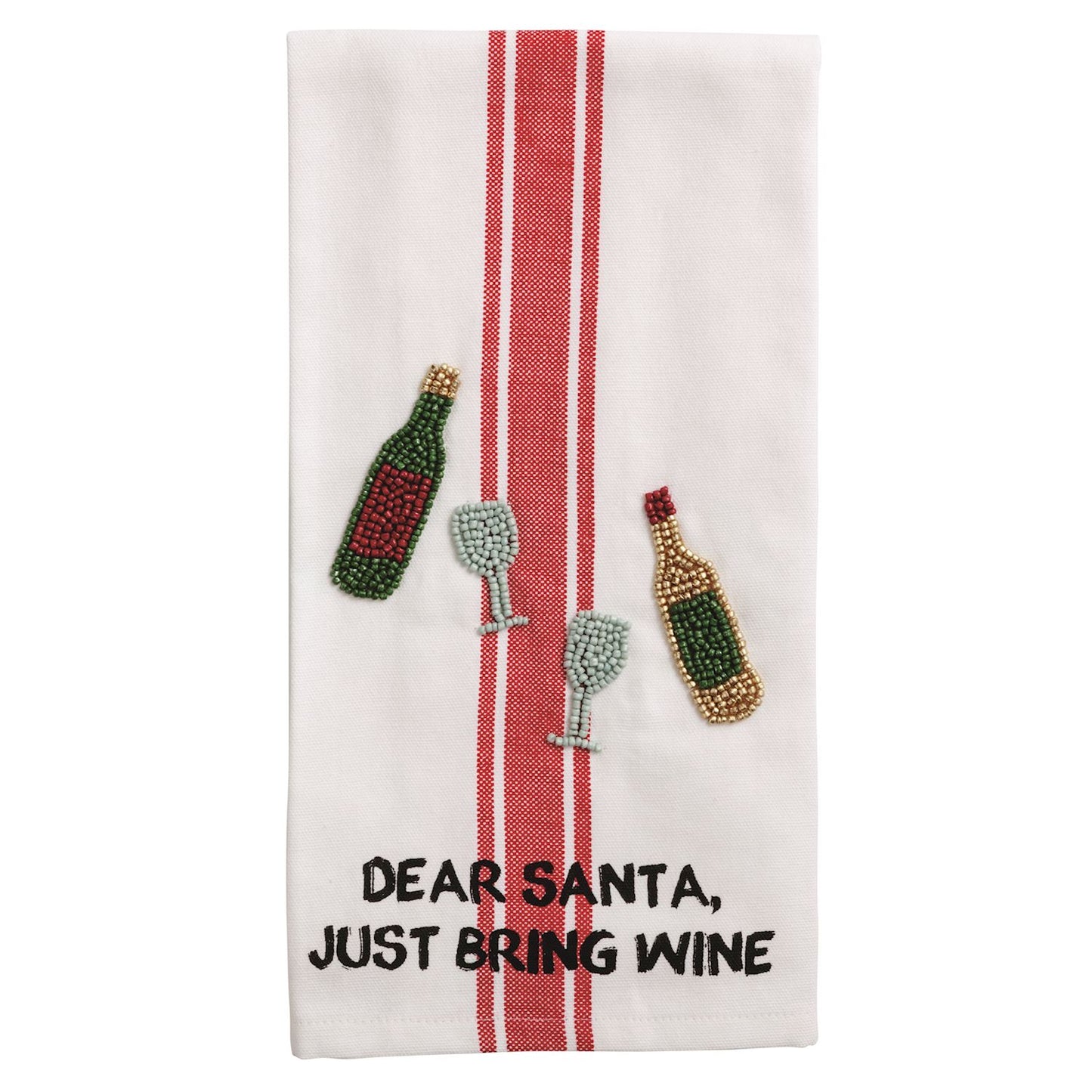 Mud Pie Christmas Drinks Beaded Towels