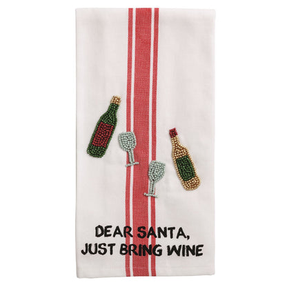 Mud Pie Christmas Drinks Beaded Towels