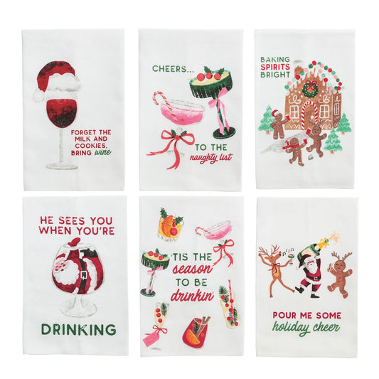 Mud Pie Holiday Drinking Towels
