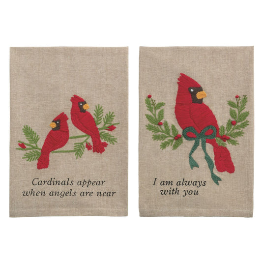 Mud Pie Cardinal Embroidered Towels