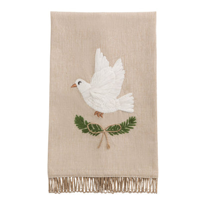 Mud Pie White Christmas Jute Trim Towels