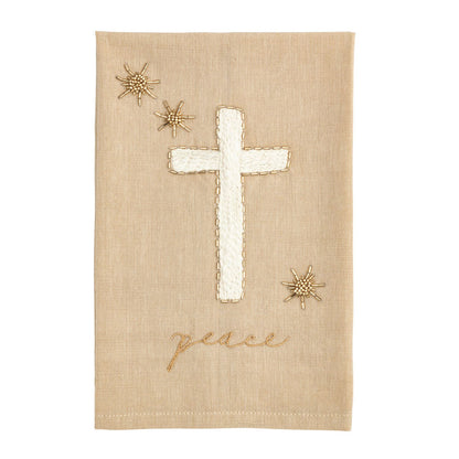 Mud Pie Gold Christmas Beaded & Velvet Towels