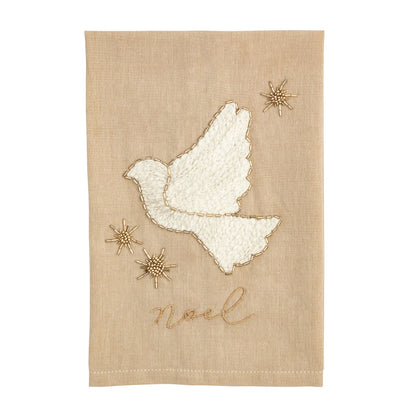 Mud Pie Gold Christmas Beaded & Velvet Towels